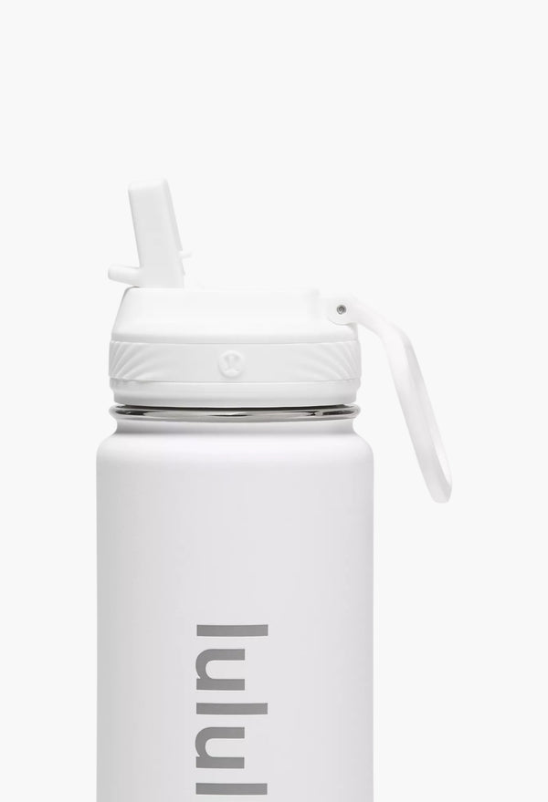 White - Back to Life Sport Bottle 24oz Straw Lid