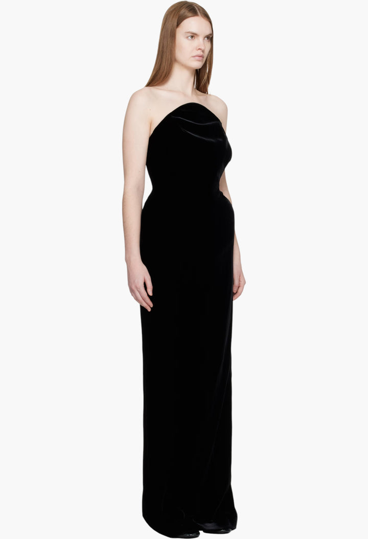 Black Lounge Velvet Maxi Dress - GLAM MODA