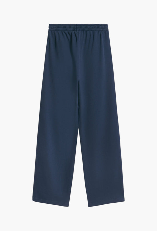 Dark Blue - Straight cut trousers with stripes