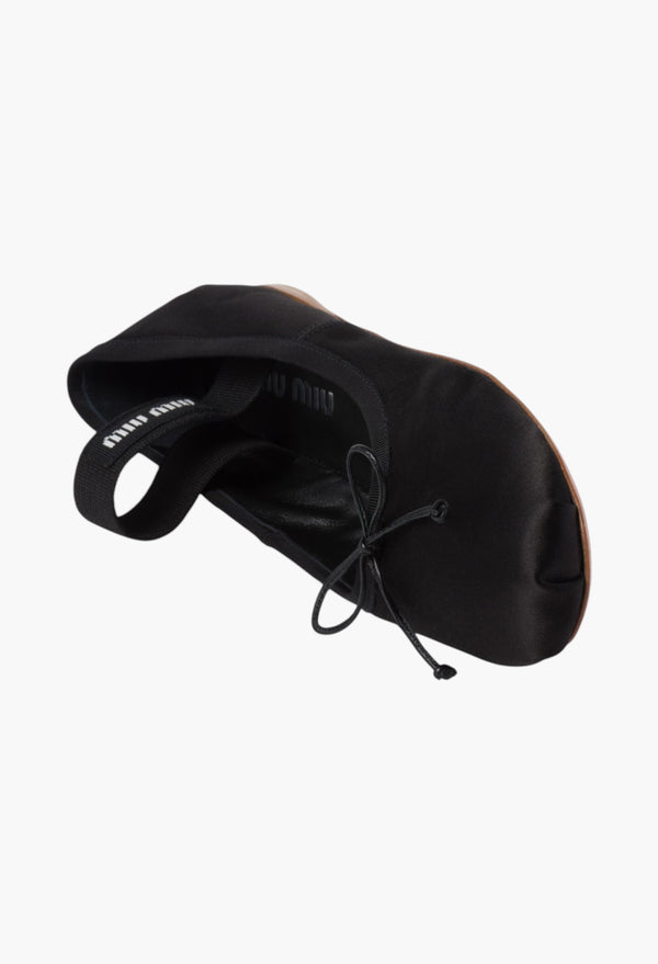 Black - Satin Ballerinas