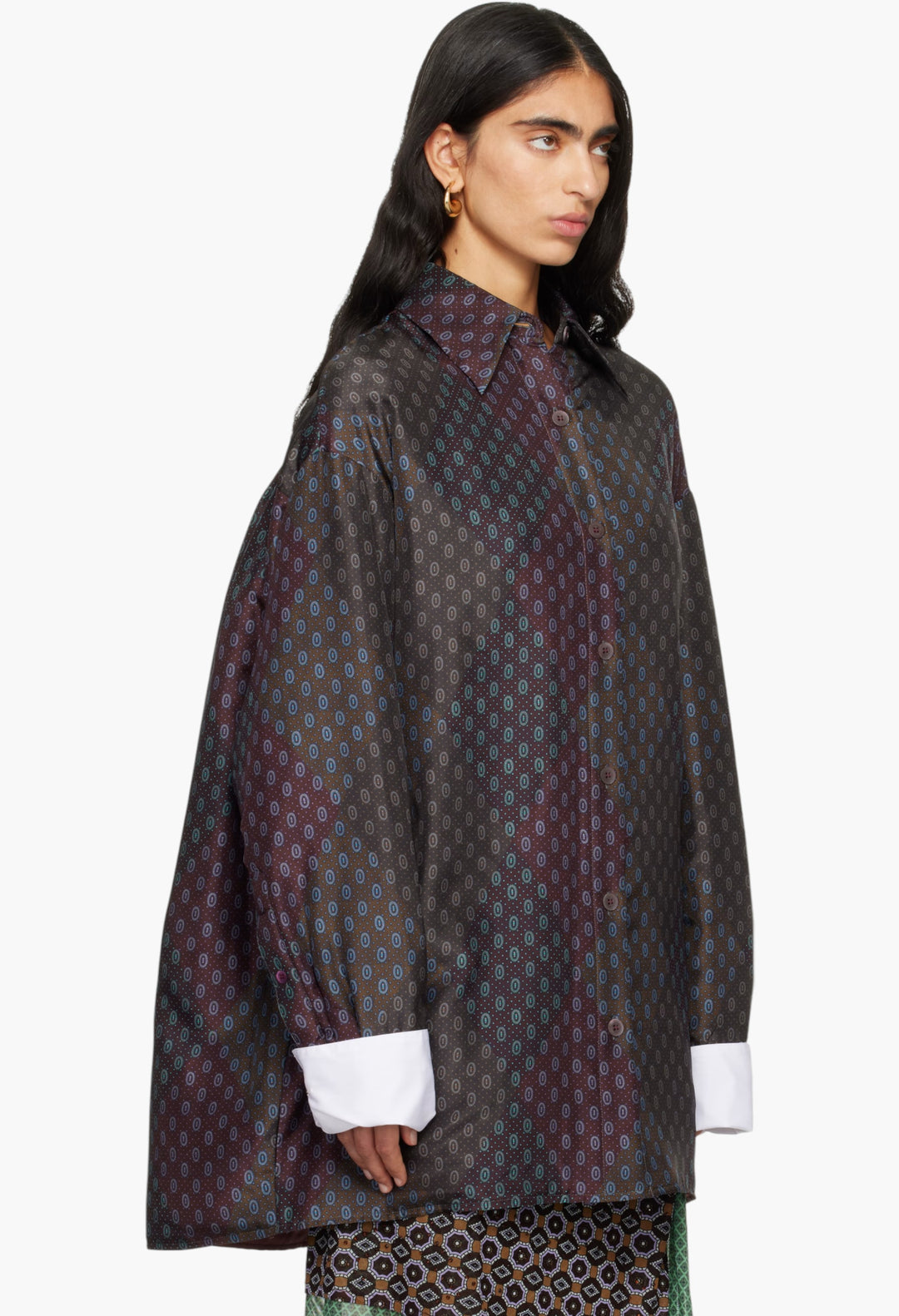 Burgundy Printed Jacket - GLAM MODA