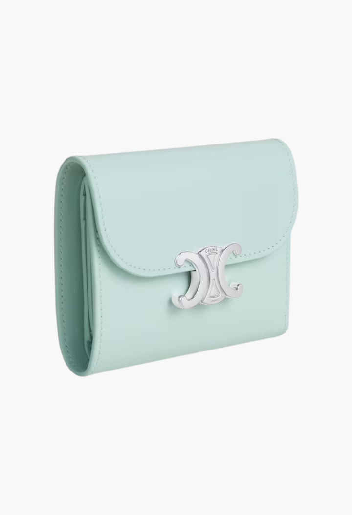 Small Flap Wallet Triomphe In Shiny Calfskin - GLAM MODA