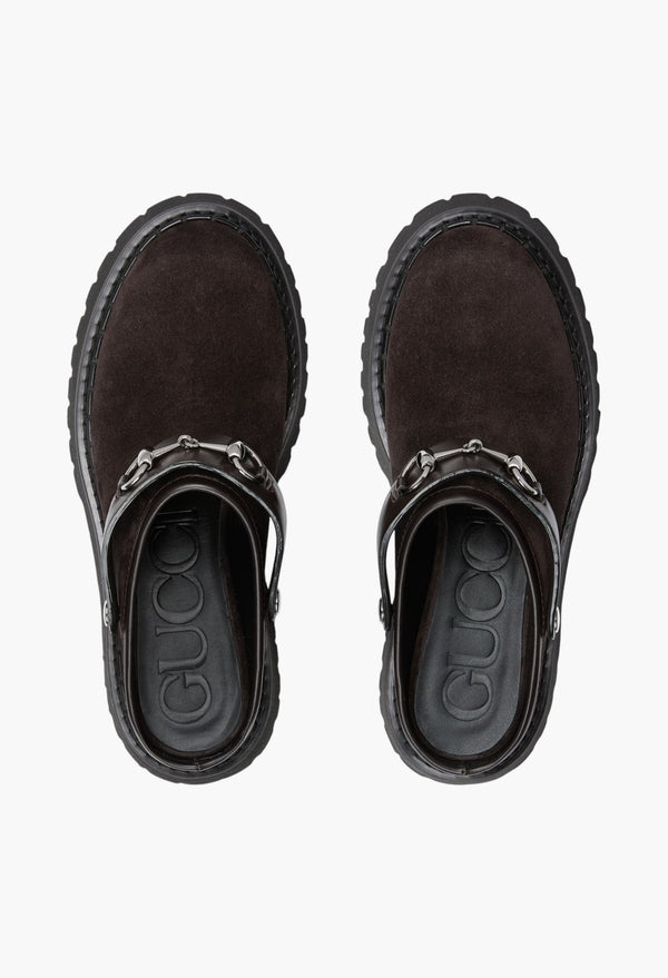 Black Suede - Women's Mule With Horsebit