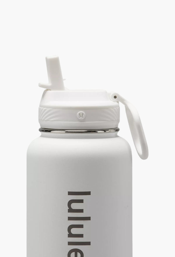 White - Back to Life Sport Bottle 32oz Straw Lid