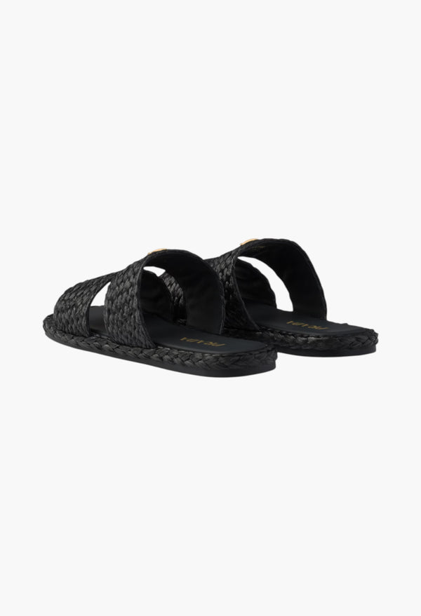 Black - Raffia Slides