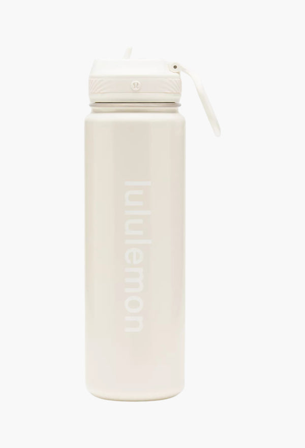 Light Ivory/White - Back to Life Sport Bottle 24oz Straw Lid Shine