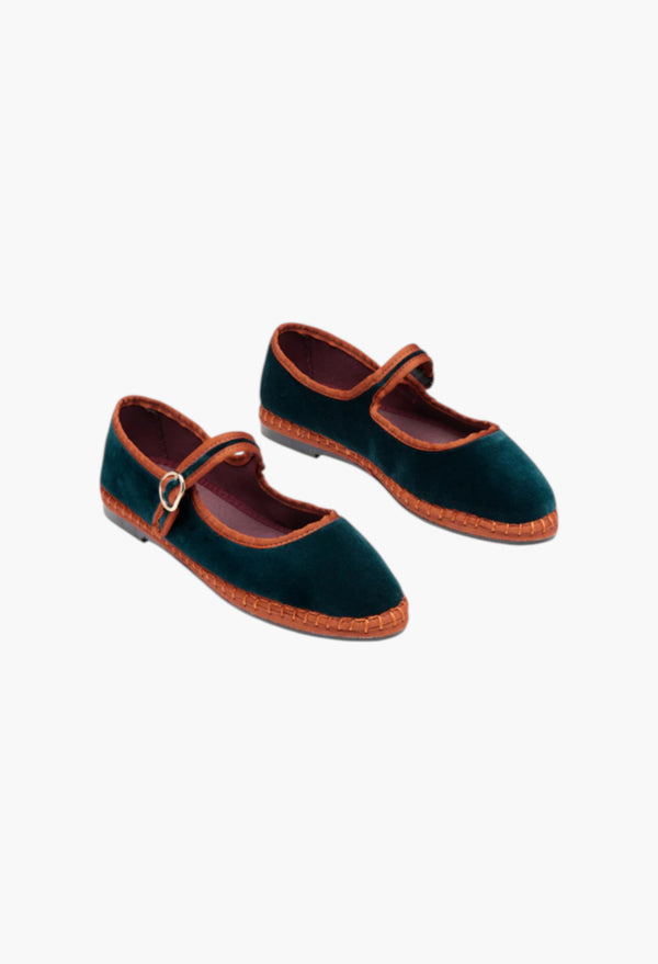 Dark Green With Orange Piping - Rebecca