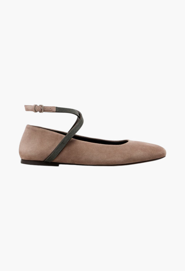 Monili Suede Ballerina Flats