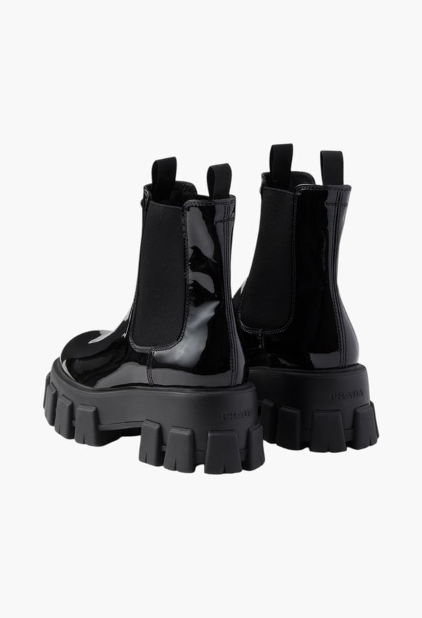 Black - Monolith Patent Leather Booties