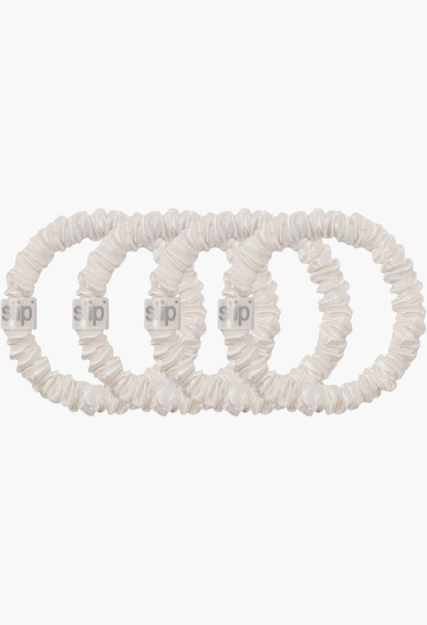 White - Slip Pure Silk Skinny Scrunchies