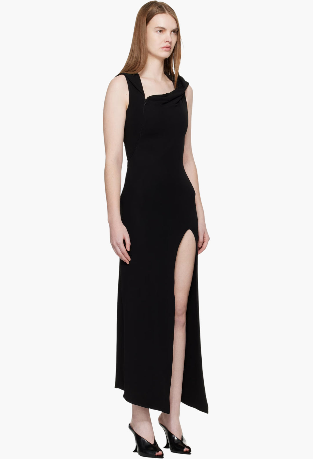 Black Hooded Sleeveless Maxi Dress - GLAM MODA