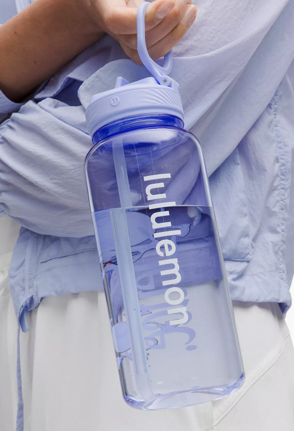 Serene Blue - Back to Life Clear Bottle 32oz Straw Lid Tennis Graphic