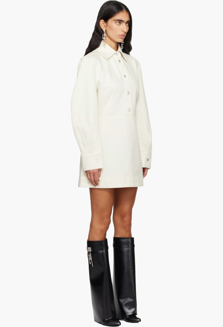 White Cocoon Denim Minidres - GLAM MODA