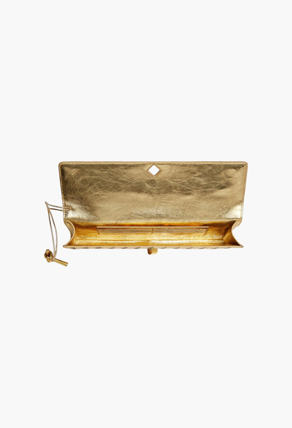 Andiamo Clutch in Intrecciato Mirror Leather
