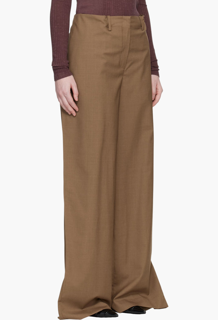 Brown Super Fine Mela Trousers - GLAM MODA