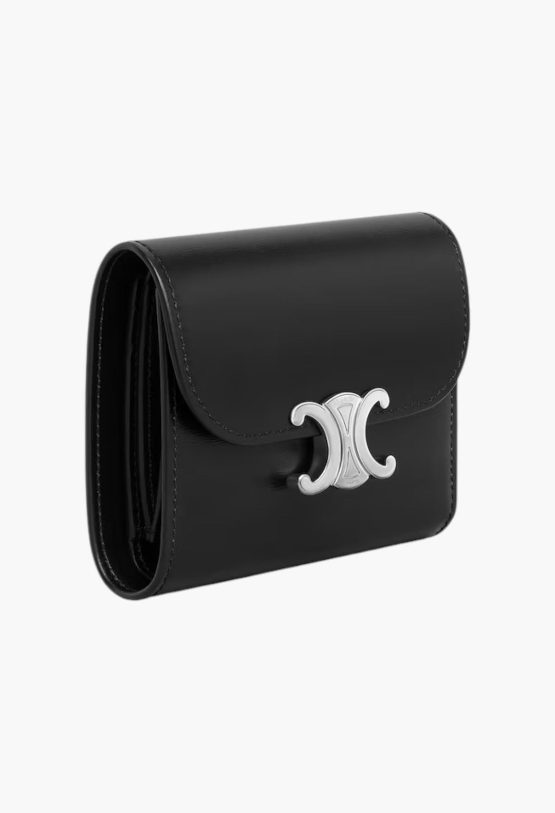 Small Flap Wallet Triomphe In Shiny Calfskin - GLAM MODA