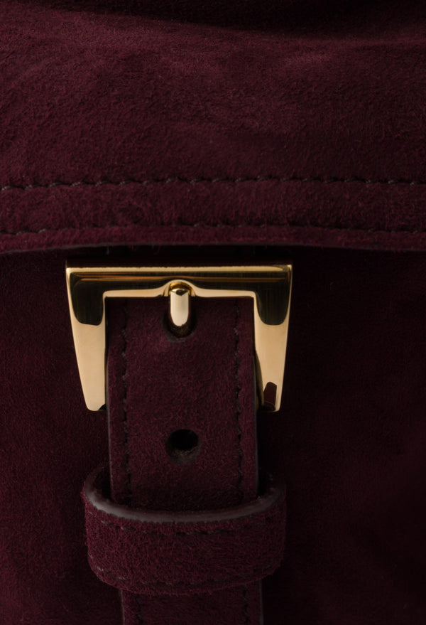Burgundy - Prada Explore Medium Suede Shoulder Bag With Flap