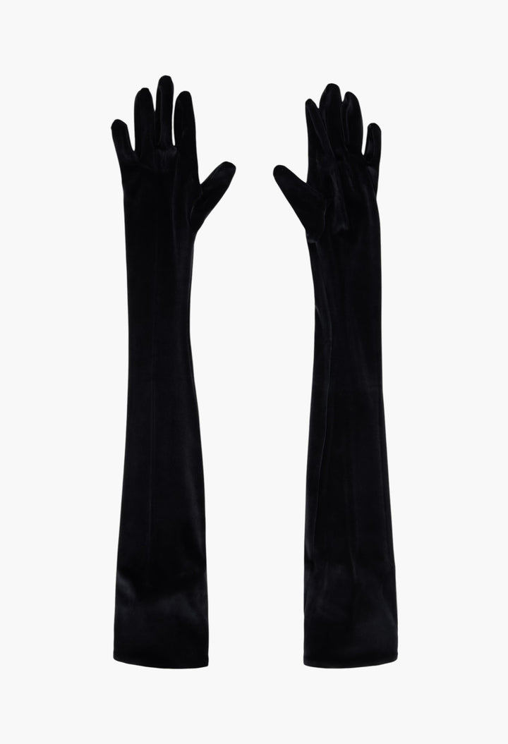 Black Velour Gloves - GLAM MODA