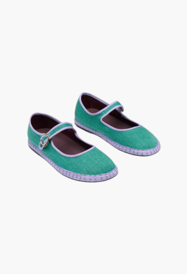 Green With Lilac Piping - Cinderella Ivetta