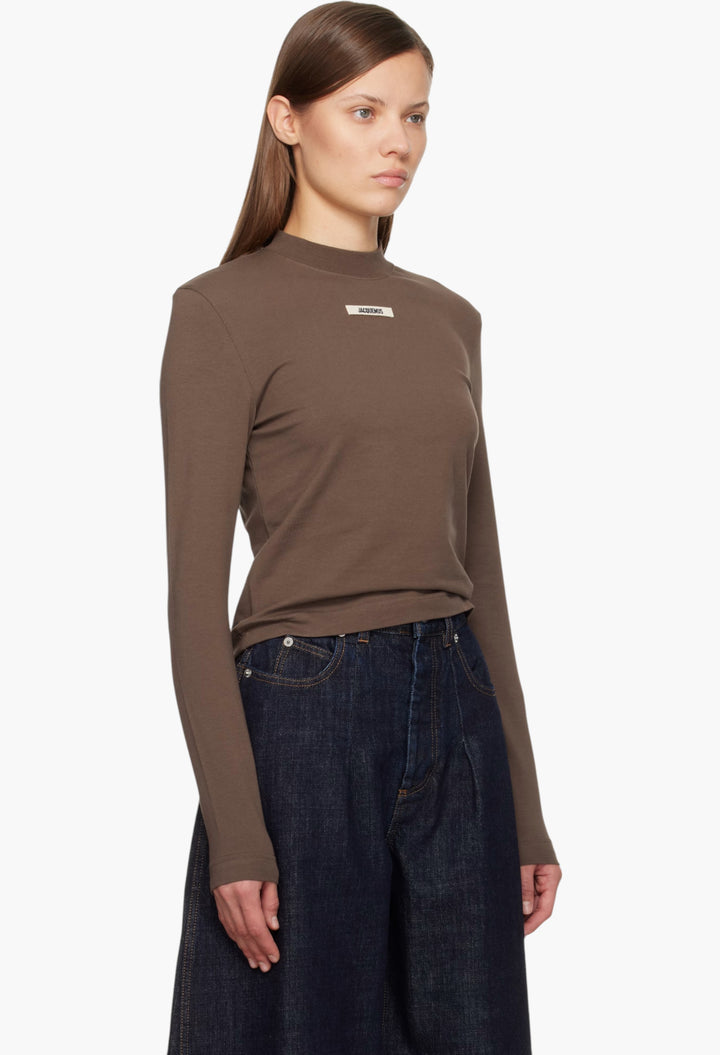 Brown 'The Gros Grain' Long-Sleeve T-Shirt - GLAM MODA