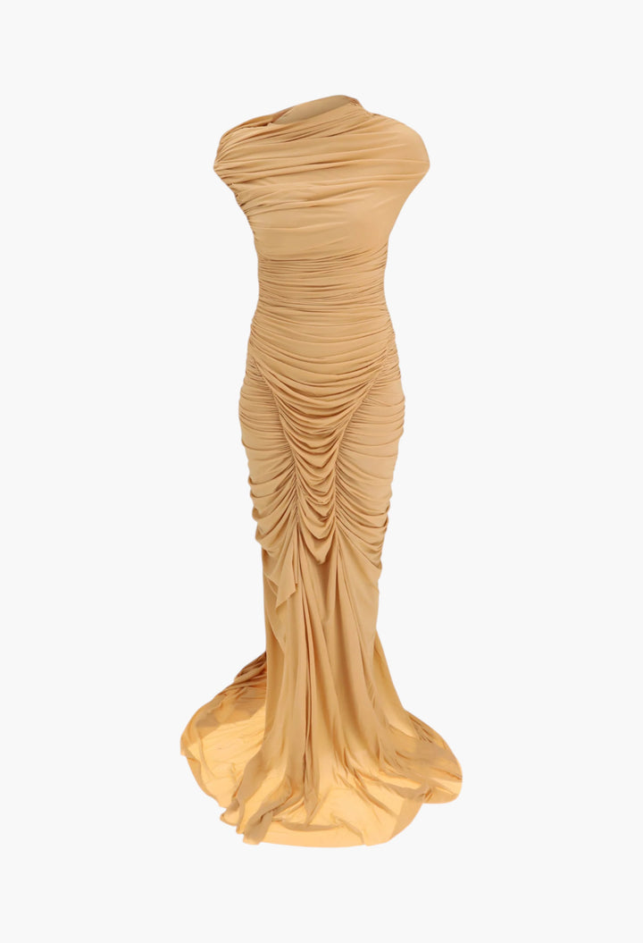 Draped Long Dress - GLAM MODA