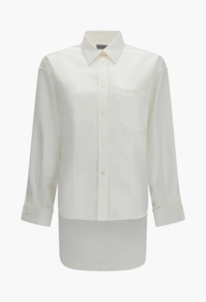 Classic Shirt In Silk Poplin And Cotton Organdy - GLAM MODA