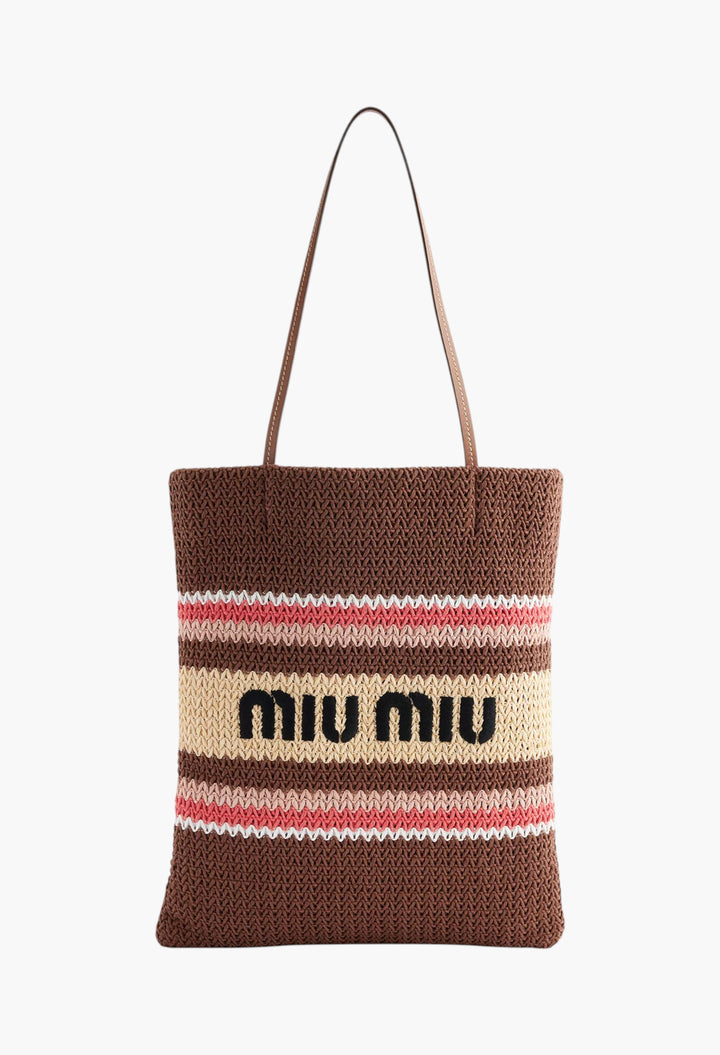 Embroidered-Logo Crochet Tote Bag - GLAM MODA