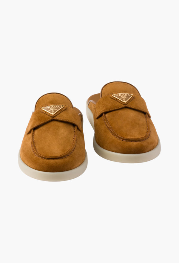 Cognac - Suede Mules