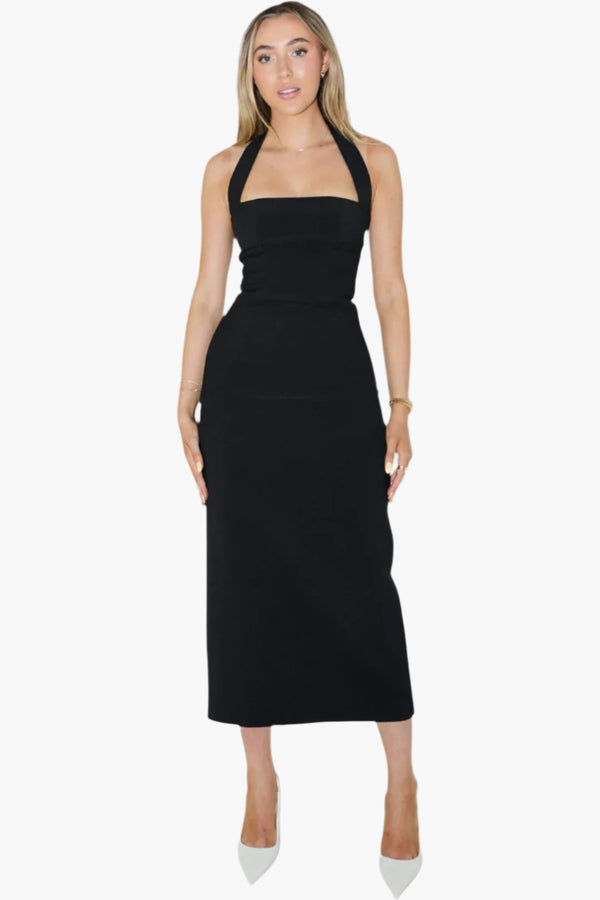The Ultimate Muse Halter Neck Midi Dress