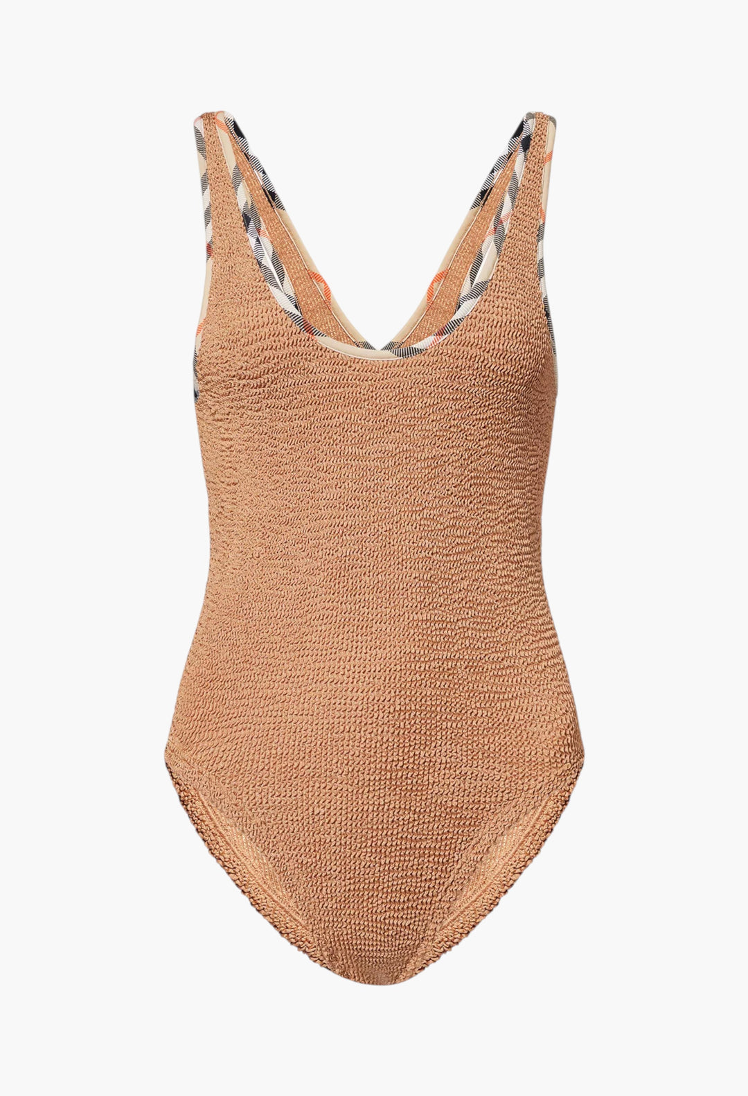 Burberry X Hunza G Faye Check-Trim Swimsuit And Scrunchie Set - GLAM MODA