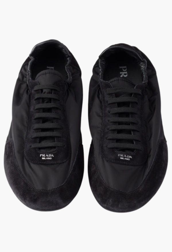 Black - Collapse Re-Nylon And Suede Sneakers