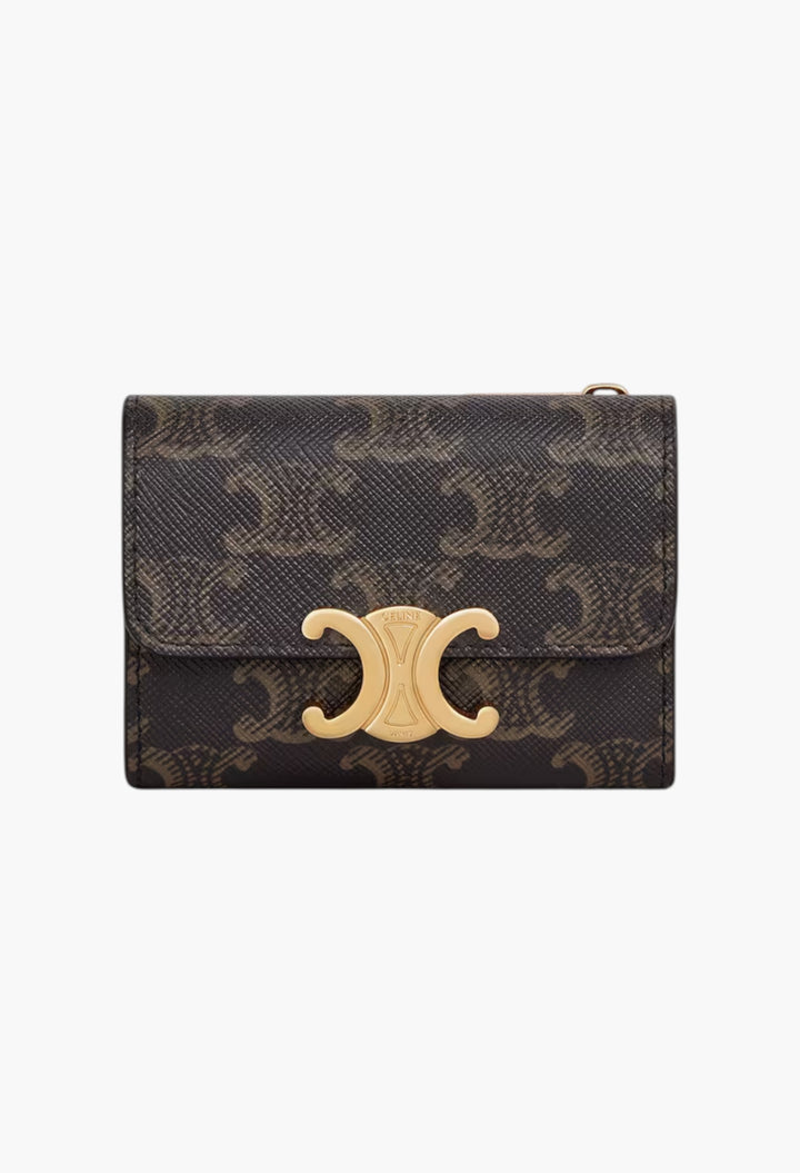 Compact Wallet With Coin Triomphe In Triomphe Canvas - GLAM MODA