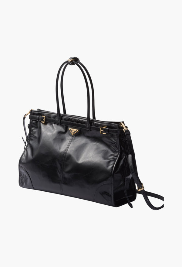 Black - Prada Bonnie Extra Large Leather Handbag
