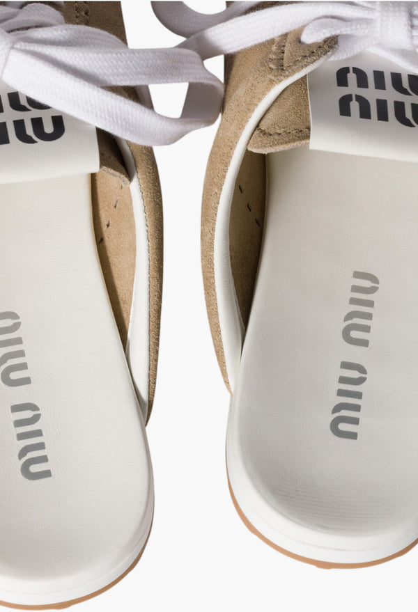 Desert Beige - Plume Suede Mules