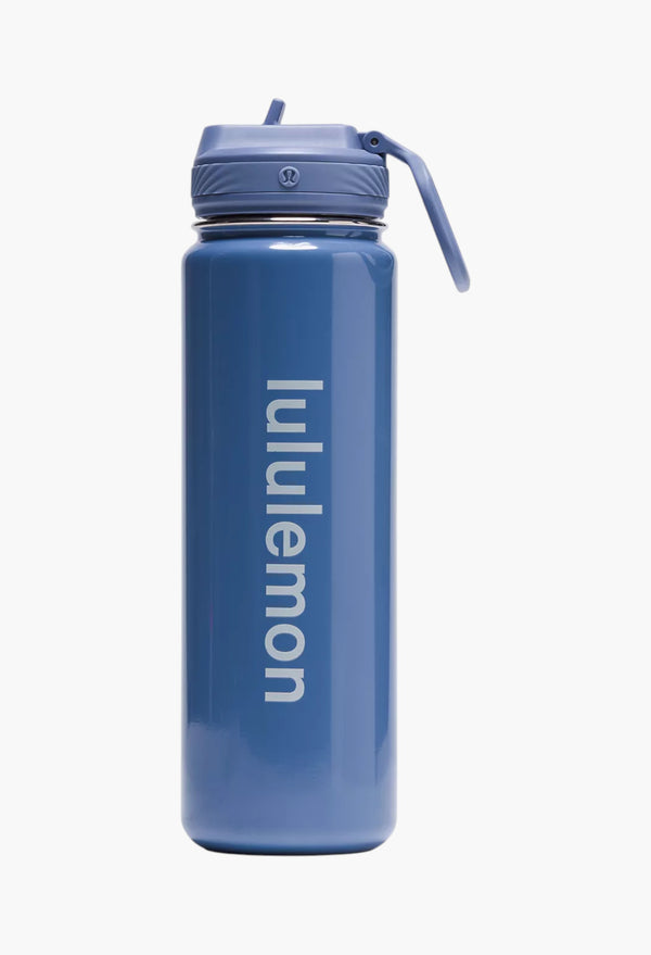 Washed Denim/Starch Blue - Back to Life Sport Bottle 24oz Straw Lid Shine
