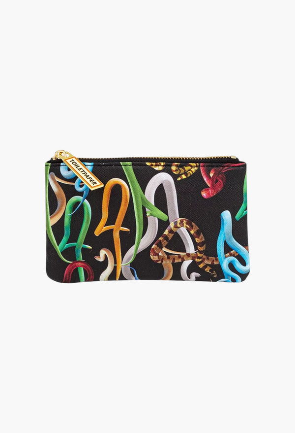 Seletti Wears Toiletpaper Snake-Print Faux-Leather Case 15cm X 9cm