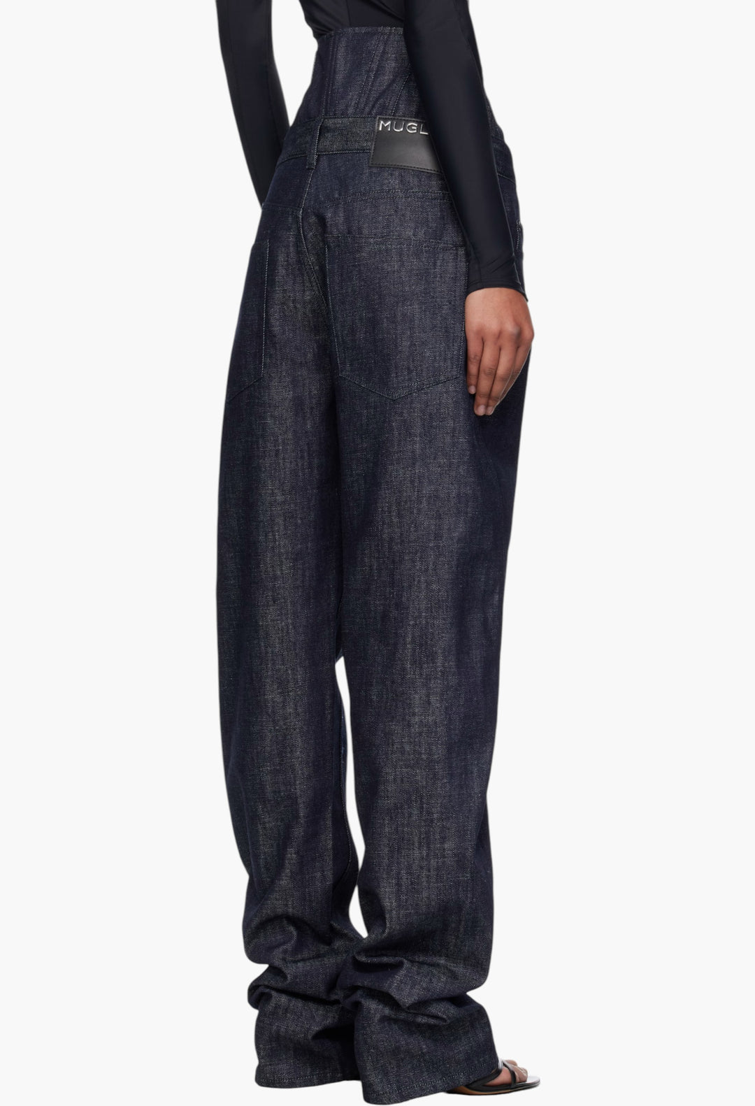 Blue High-Waisted Corset Jeans - GLAM MODA