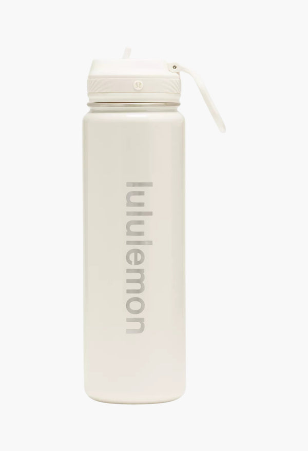 Light Ivory/Silver - Back to Life Sport Bottle 24oz Straw Lid Shine