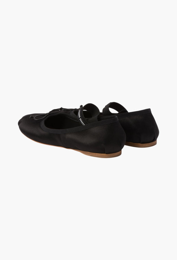 Black - Satin Ballerinas