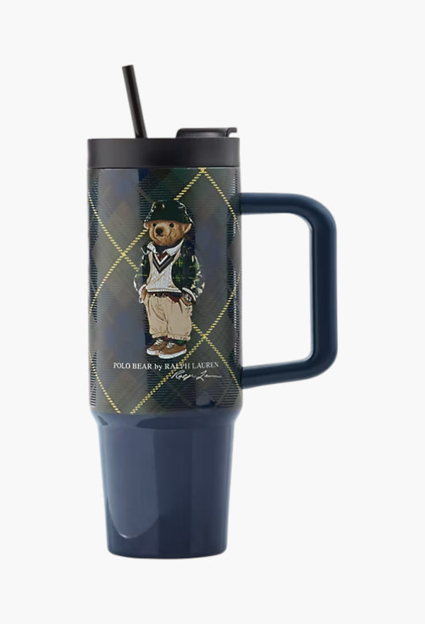 Multi - Highmoore Polo Bear Water Bottle & Straw