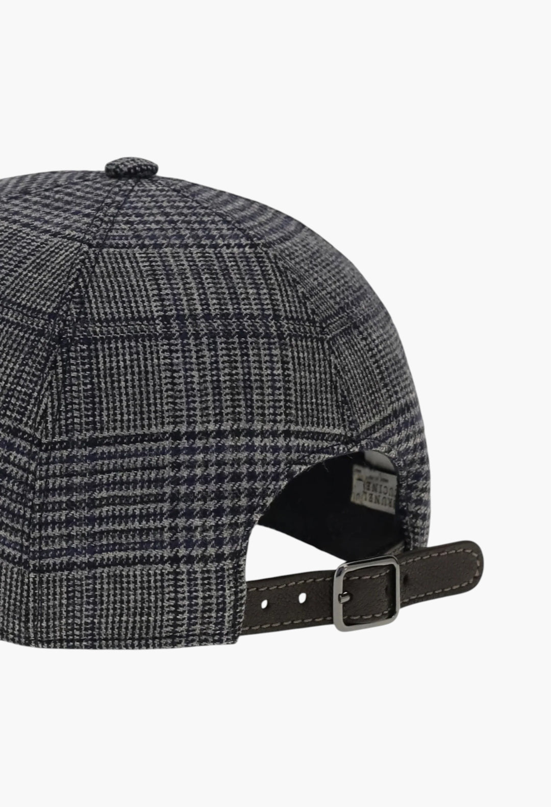 Prince of Wales Fabric Baseball Hat with Shiny Band - GLAM MODA