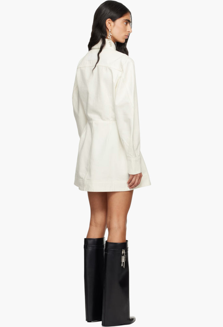 White Cocoon Denim Minidres - GLAM MODA