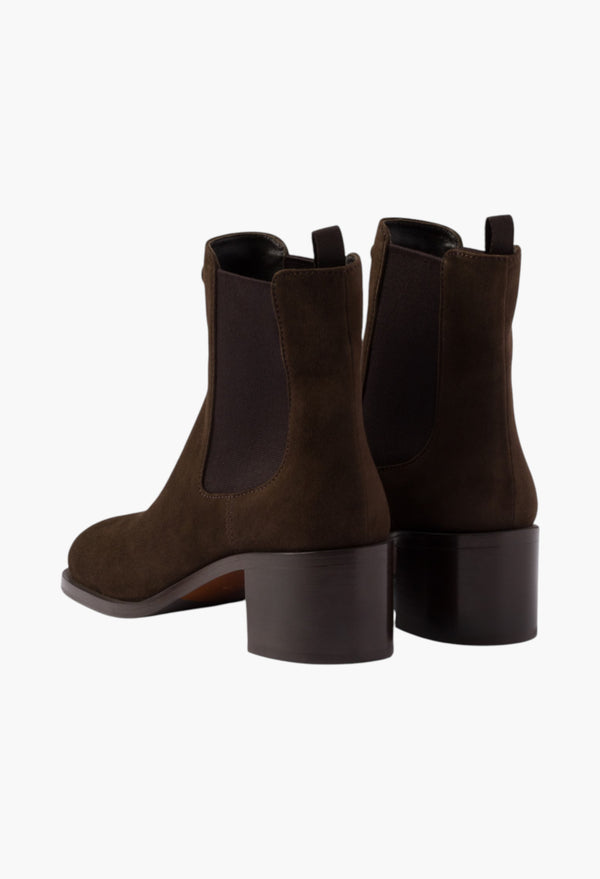 Dark Brown - Suede Booties
