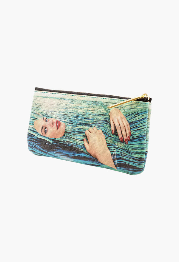 Seletti Wears Toiletpaper Sea Girl Faux-Leather Cosmetics Bag