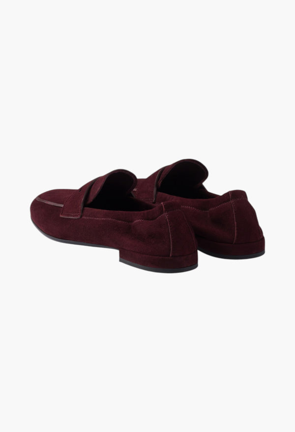 Burgundy - Shuffle Antiqued Suede Loafers