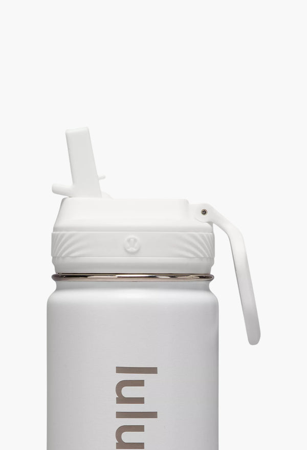 White - Back to Life Sport Bottle 18oz Straw Lid