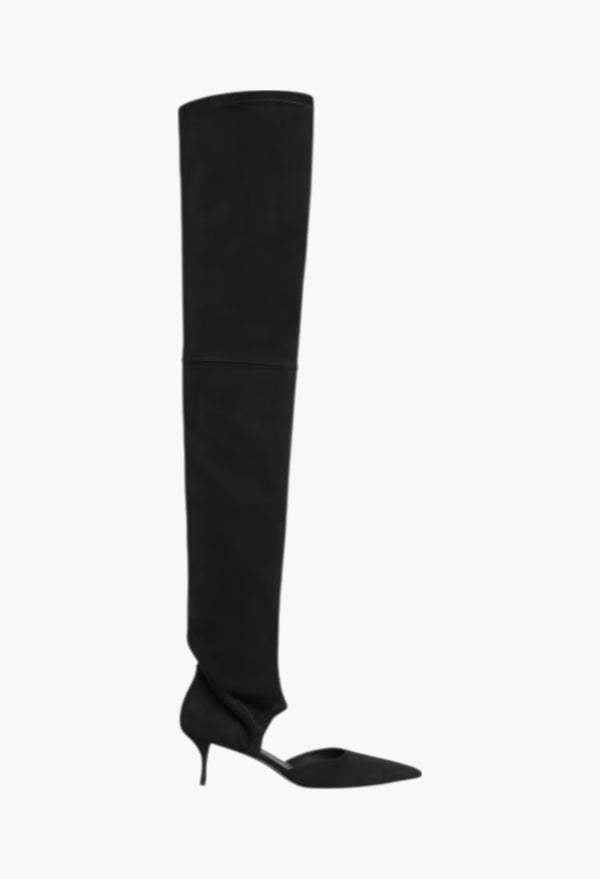 Black - High Boots In Stretch Suede