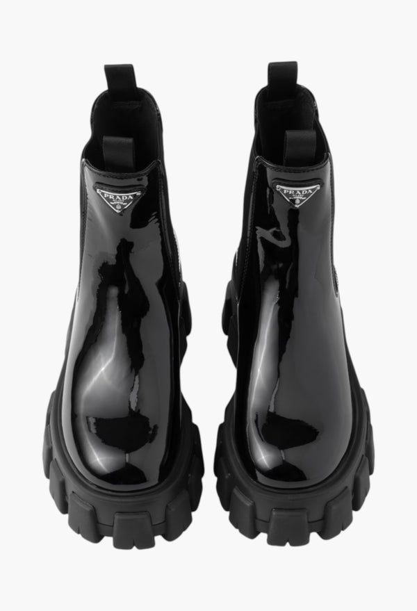 Black - Monolith Patent Leather Booties