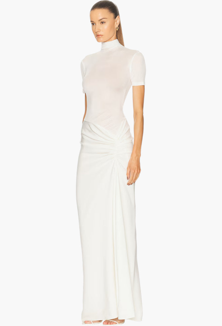 Fusion Ruched Tee Gown - GLAM MODA