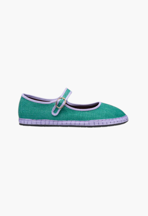 Green With Lilac Piping - Cinderella Ivetta